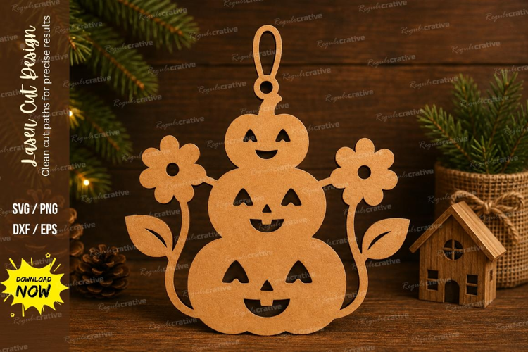 Garden Pumpkin Laser Cut SVG File flower pumpkin stack