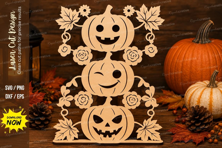 Rose Pumpkin Laser Cut SVG File rose pumpkin stack, floral