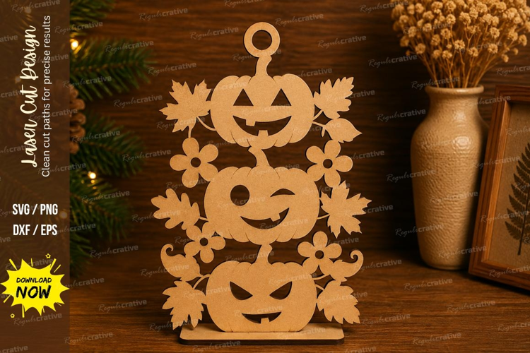 Botanical Pumpkin Laser Cut SVG File botanical pumpkin stack