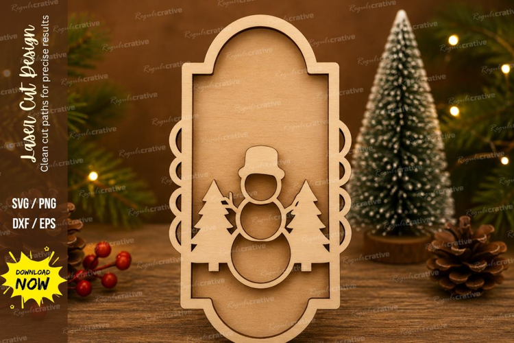 Snowman Plaque Laser Cut SVG File snowman plaque svg, snowma