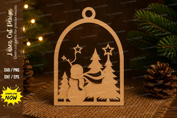 Sleigh Forest Laser Cut SVG File sleigh forest ornament