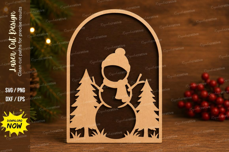 Forest Snowman Laser Cut SVG File forest snowman svg, snowma