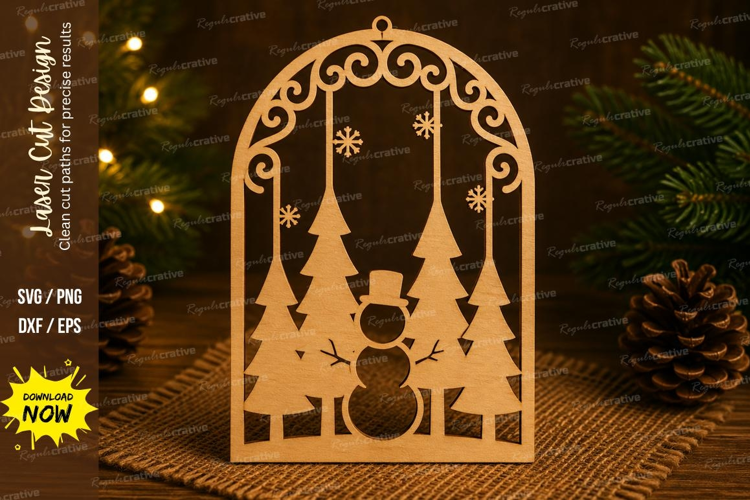 Ornate Snowman Laser Cut SVG File ornate snowman svg, filigr