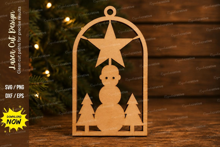 Star Snowman Laser Cut SVG File star snowman ornament, snowm