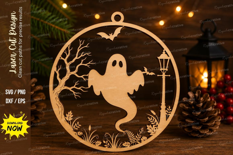 Ghost Tree Laser Cut SVG File ghost tree ornament, spooky
