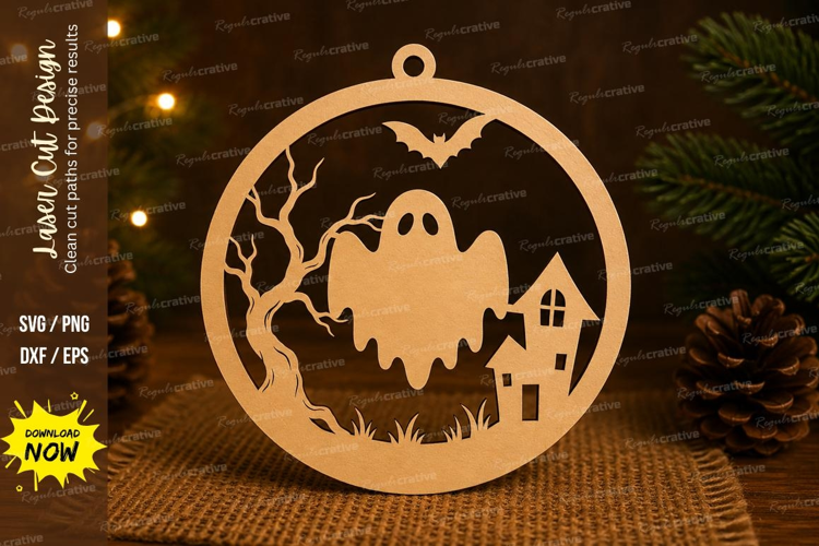 Haunted House Laser Cut SVG File haunted house ornament