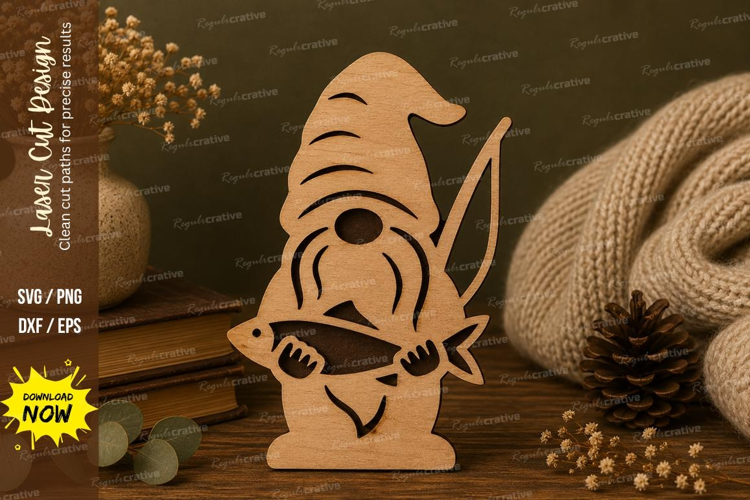Seashell Gnome Laser Cut SVG File seashell gnome svg, beach