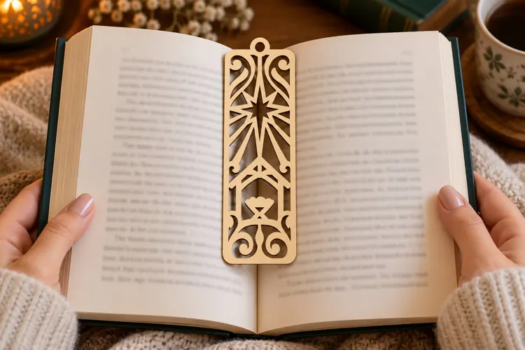 Star Nativity Bookmark Laser Cut SVG PNG Design, Christmas