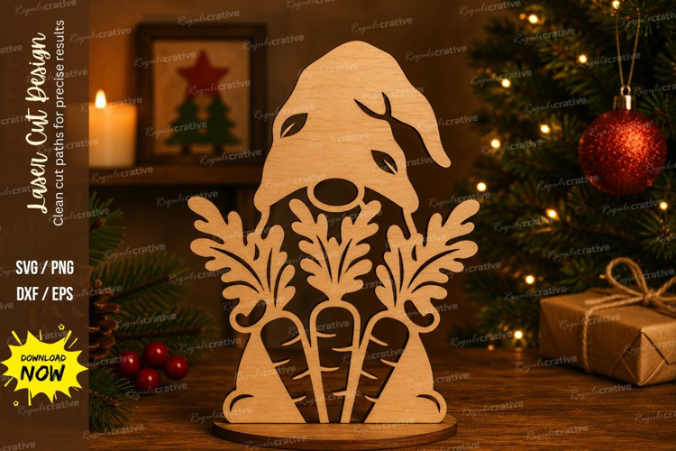 Garden Gnome Laser Cut SVG File garden gnome svg, floral gar