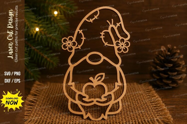Heart Gnome Laser Cut SVG File heart gnome svg, valentine example image 1