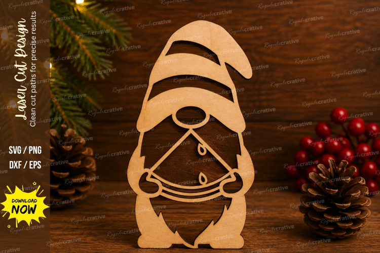 Simple Gnome Laser Cut SVG File simple gnome svg, minimalist