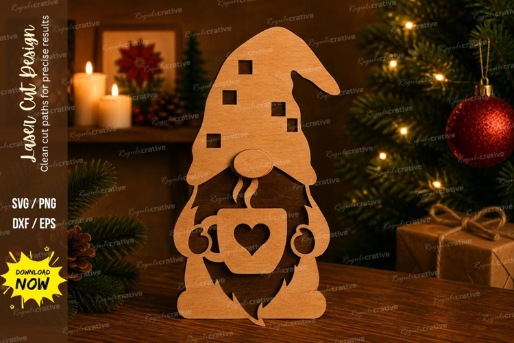 Patchwork Gnome Laser Cut SVG File patchwork gnome svg, hear
