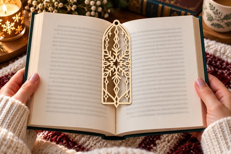 Winter Star Bookmark Laser Cut SVG PNG Design, Christmas png example image 1
