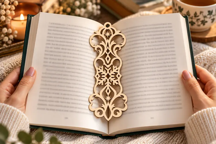 Ornate Baroque Bookmark Laser Cut SVG PNG Design, Filigree