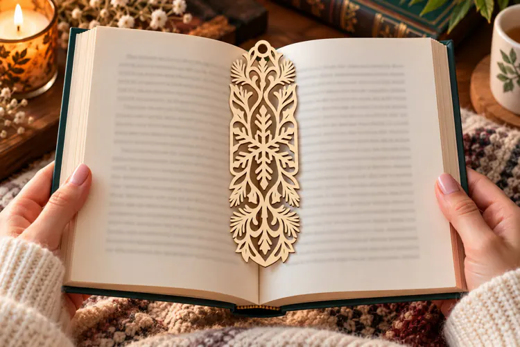 Floral Leaf Bookmark Laser Cut SVG PNG Design, Botanical png