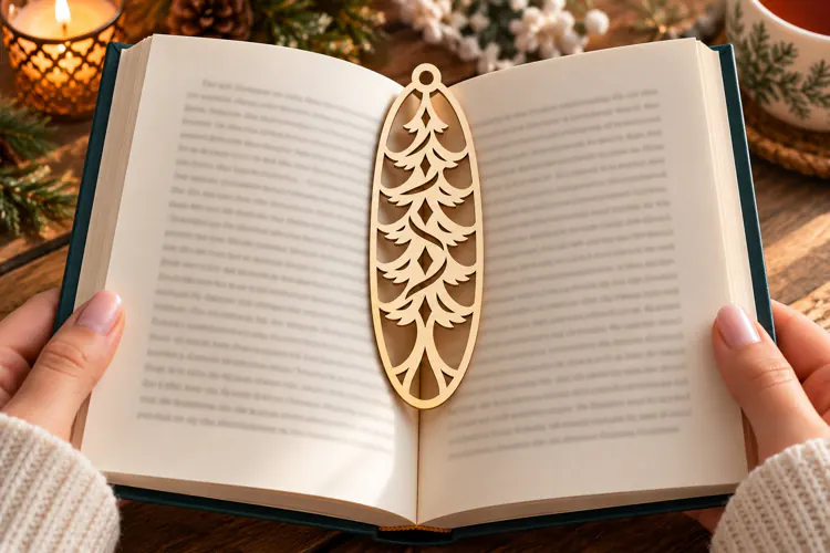 Oval Botanical Leaf Bookmark Laser Cut SVG PNG Design