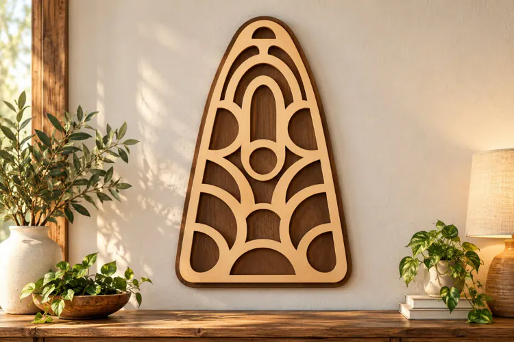 Arched Abstract Line Wall Art Laser Cut SVG PNG Design, Mode