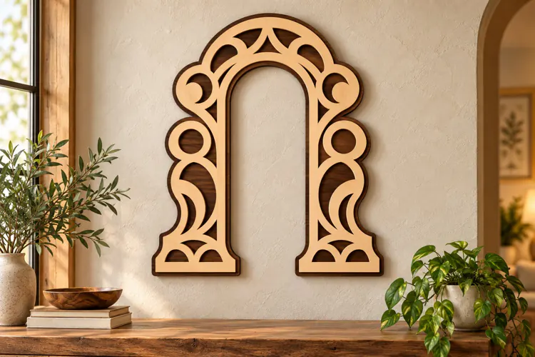 Ornate Arch Frame Wall Art Laser Cut SVG PNG Design, Decorat