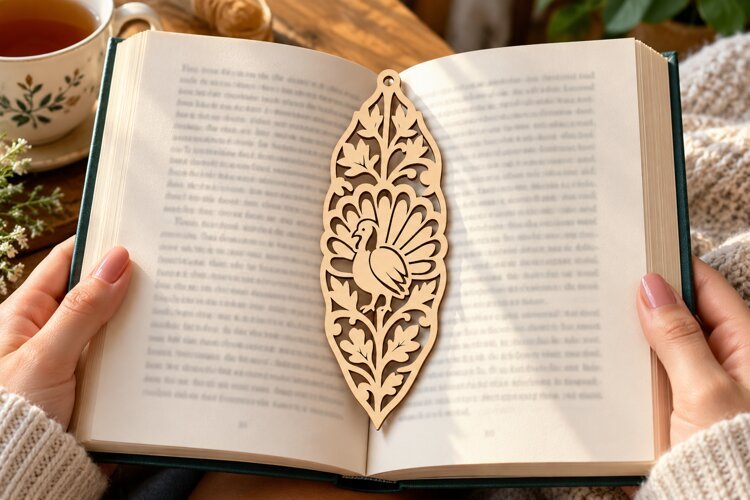 Leaf Bee Bookmark PNG Design, leaf bee bookmark, botanical example image 1