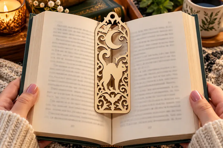Mystic Cat Bookmark PNG Design, mystic cat bookmark, cat cre