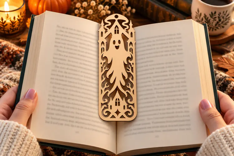 Floral Feline Bookmark PNG Design, floral feline bookmark,