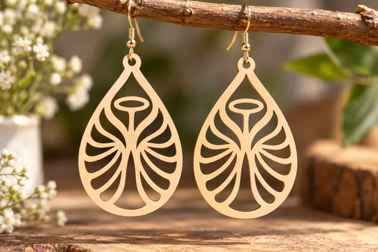 Leaf Drop Earrings PNG Design, leaf drop earrings, leaf earr
