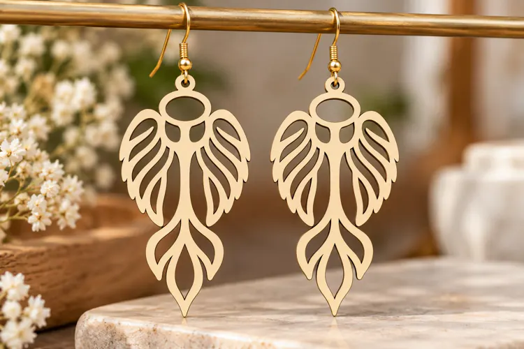 Angel Wing Earrings PNG Design, angel wing earrings, wing