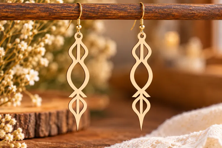 Infinity Dangle Earrings Laser Cut SVG PNG Design, Geometric