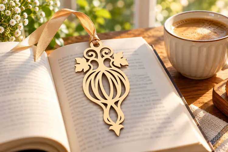 Ornate Pumpkin Botanical Bookmark Laser Cut SVG PNG Design