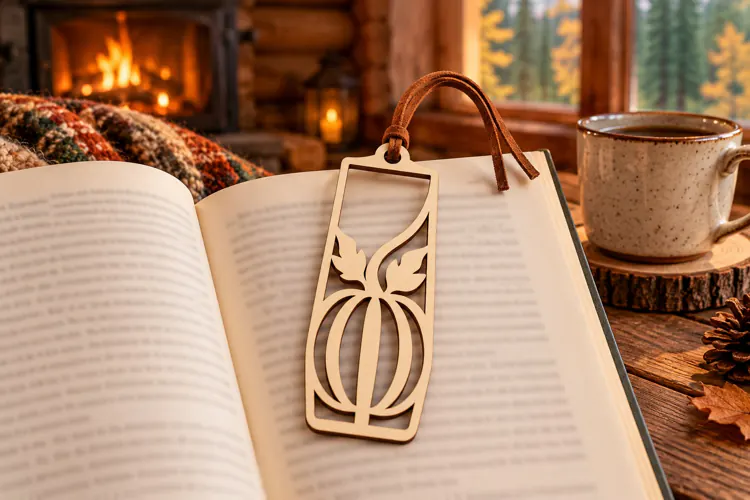 Geometric Leaf Filigree Bookmark Laser Cut SVG PNG Design