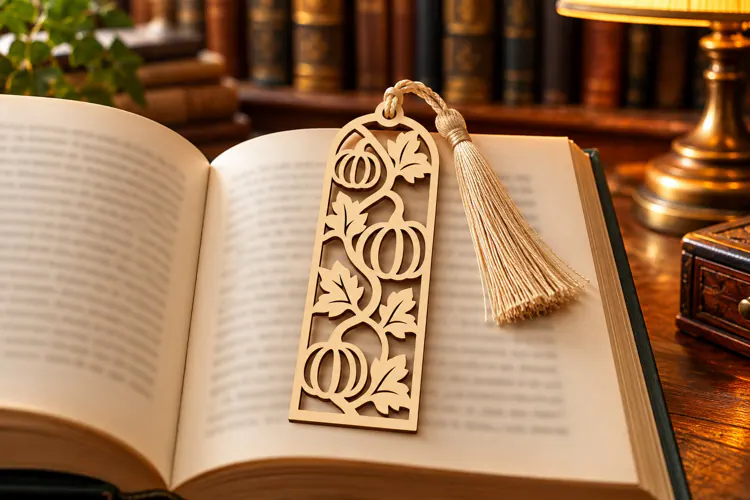 Pumpkin Vine Filigree Bookmark Laser Cut SVG PNG Design pump