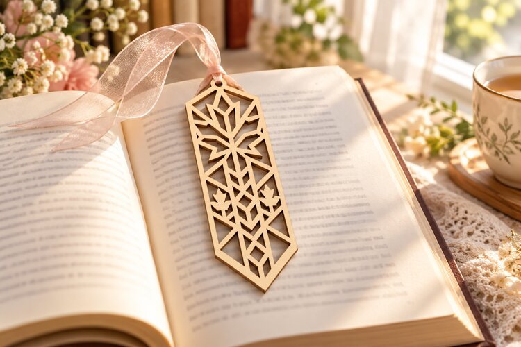Diamond Floral Bookmark Laser Cut SVG PNG Design diamond example image 1