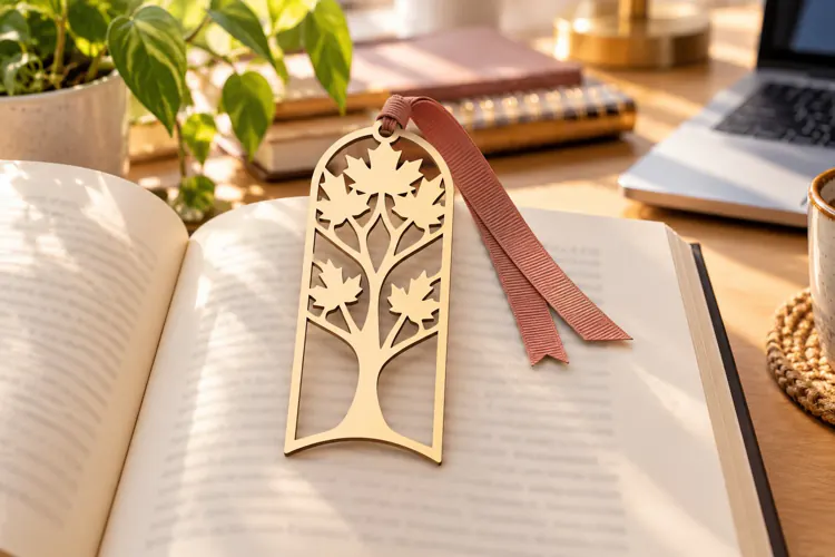 Arched Leaf Filigree Bookmark Laser Cut SVG PNG Design arche