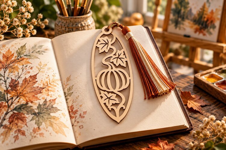 Oval Botanical Filigree Bookmark Laser Cut SVG PNG Design example image 1
