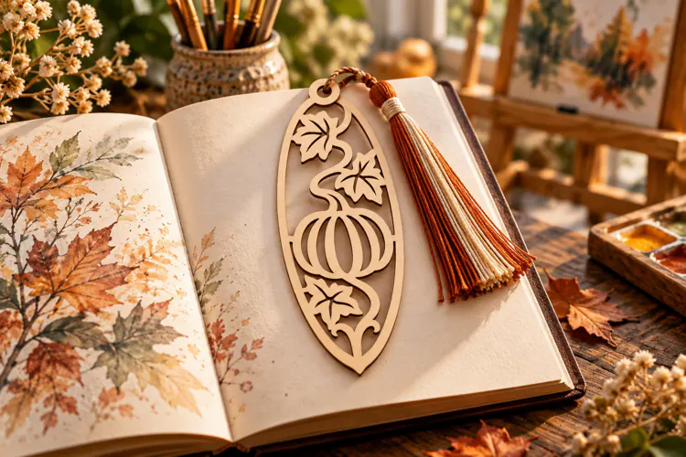 Oval Botanical Filigree Bookmark Laser Cut SVG PNG Design