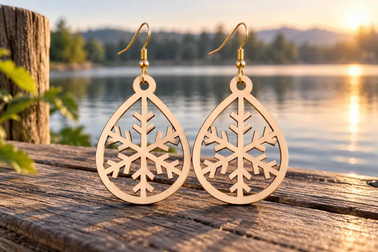 Teardrop Snowflake Earrings SVG teardrop snowflake, winter
