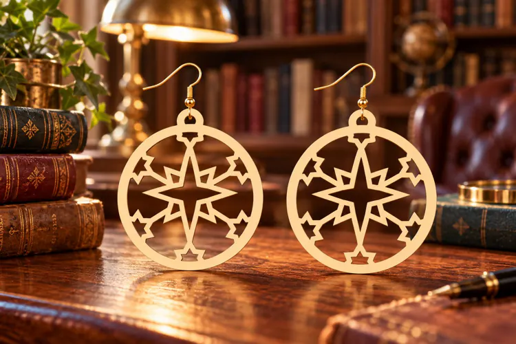 round star svg, celestial earring file, circle starburst