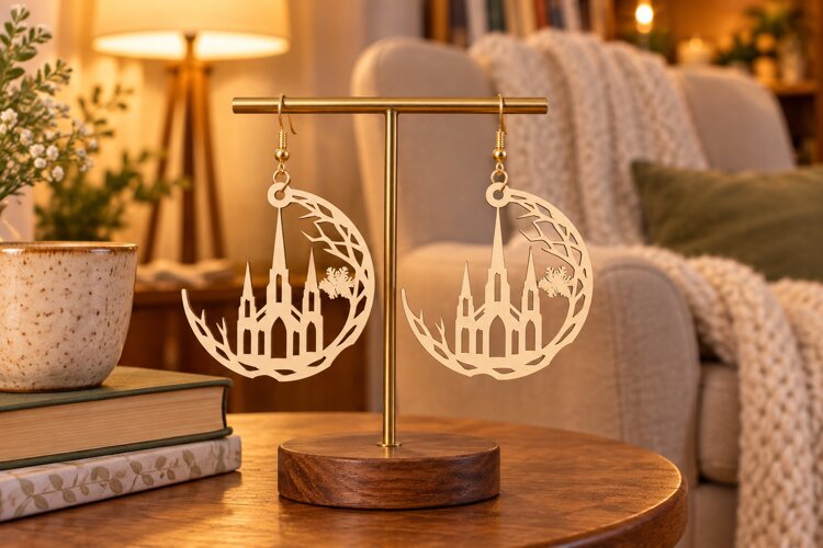 City Skyline Laser Cut Earring SVG skyline earring, city example image 1