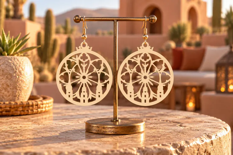 Desert Sun Laser Cut Earring SVG desert earring svg, sun