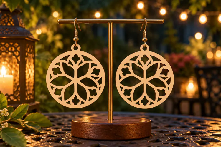 Floral Mandala Laser Cut Earring SVG floral mandala svg