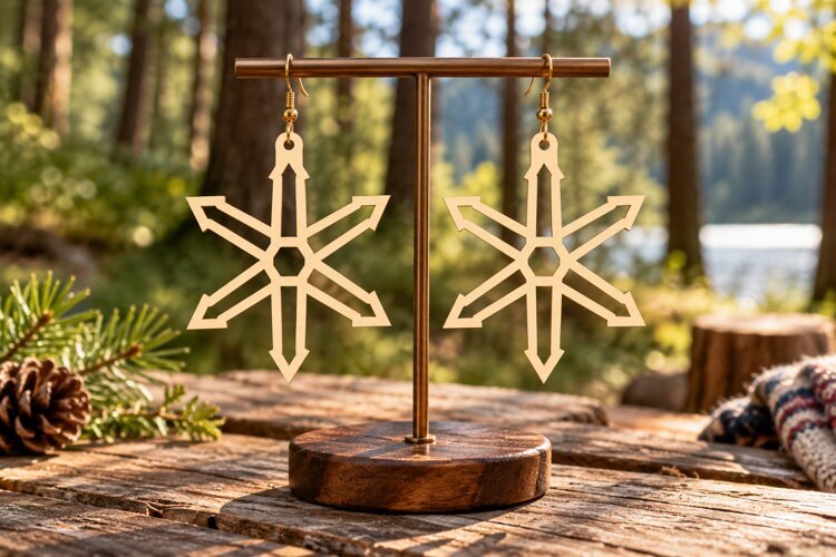 Starburst Laser Cut Earring SVG starburst svg, star earrings example image 1