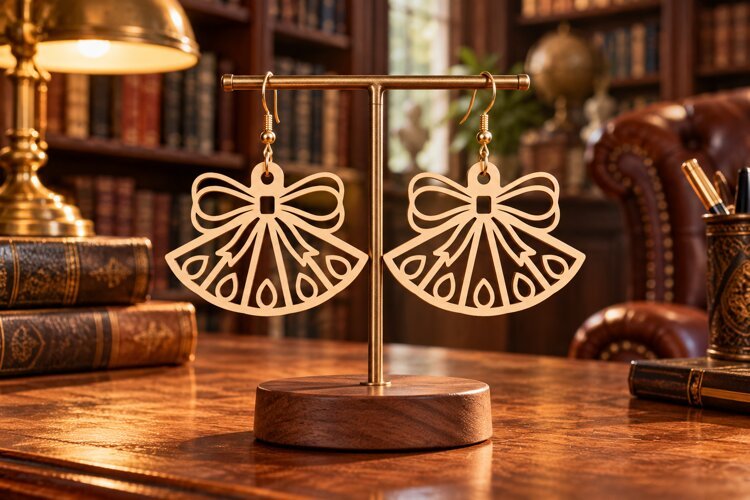 Angel Wings Laser Cut Earring SVG angel wing svg, angel e example image 1