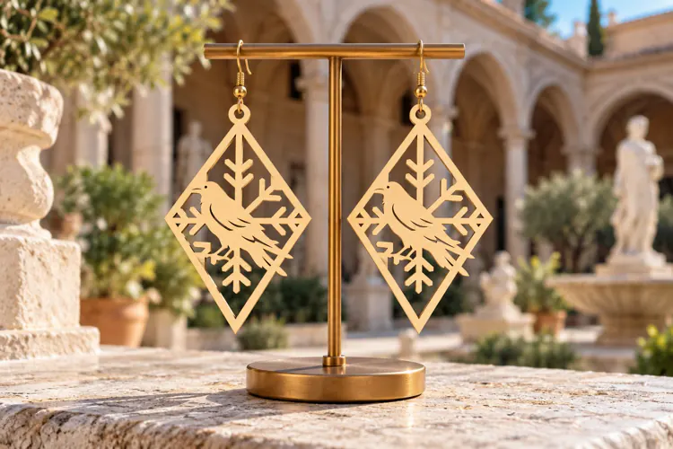 Flying Bird Laser Cut Earring SVG bird earring svg, flying