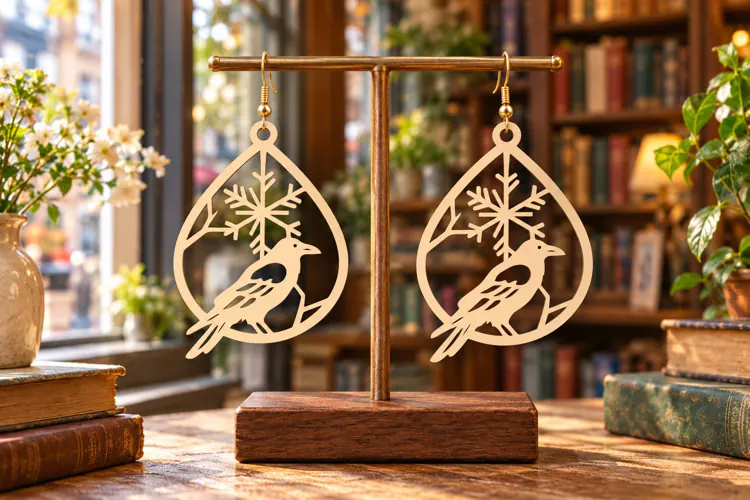 Hummingbird Laser Cut Earring SVG hummingbird svg, bird earr