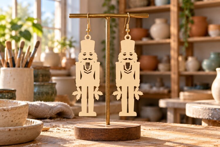 Nutcracker Laser Cut Earring SVG nutcracker svg, nutcracker example image 1
