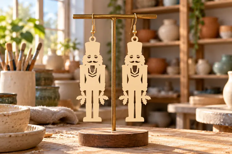 Nutcracker Laser Cut Earring SVG nutcracker svg, nutcracker