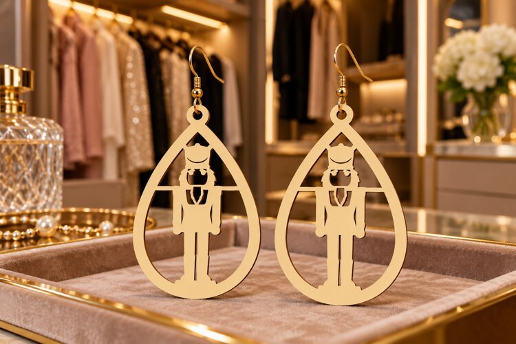 Cat Teardrop Laser Cut Earring SVG cat earring svg, cat earr example image 1