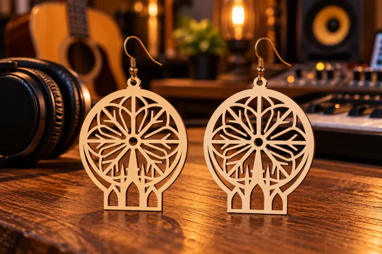 Sunburst Arch Laser Cut Earring SVG sunburst earring, sun
