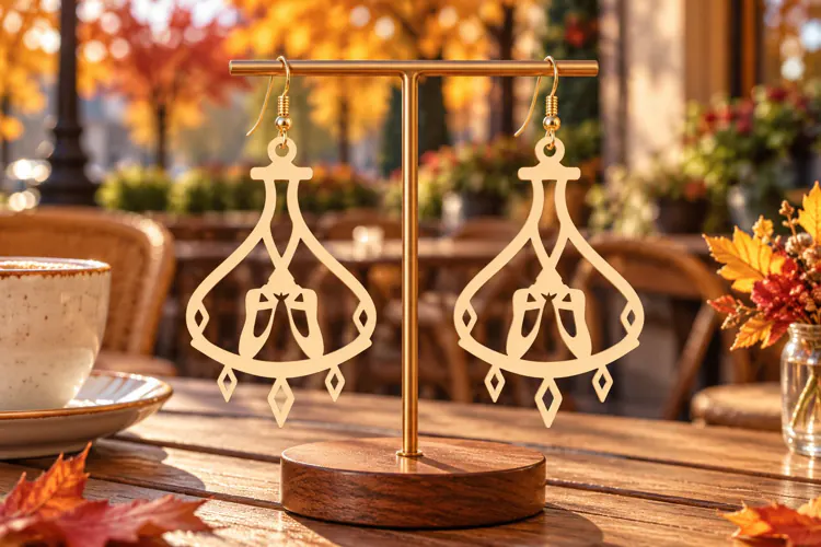 Gothic Drop Laser Cut Earring SVG gothic earring svg, drop