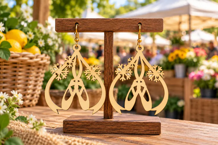 Angel Teardrop Laser Cut Earring SVG angel earring svg, ange